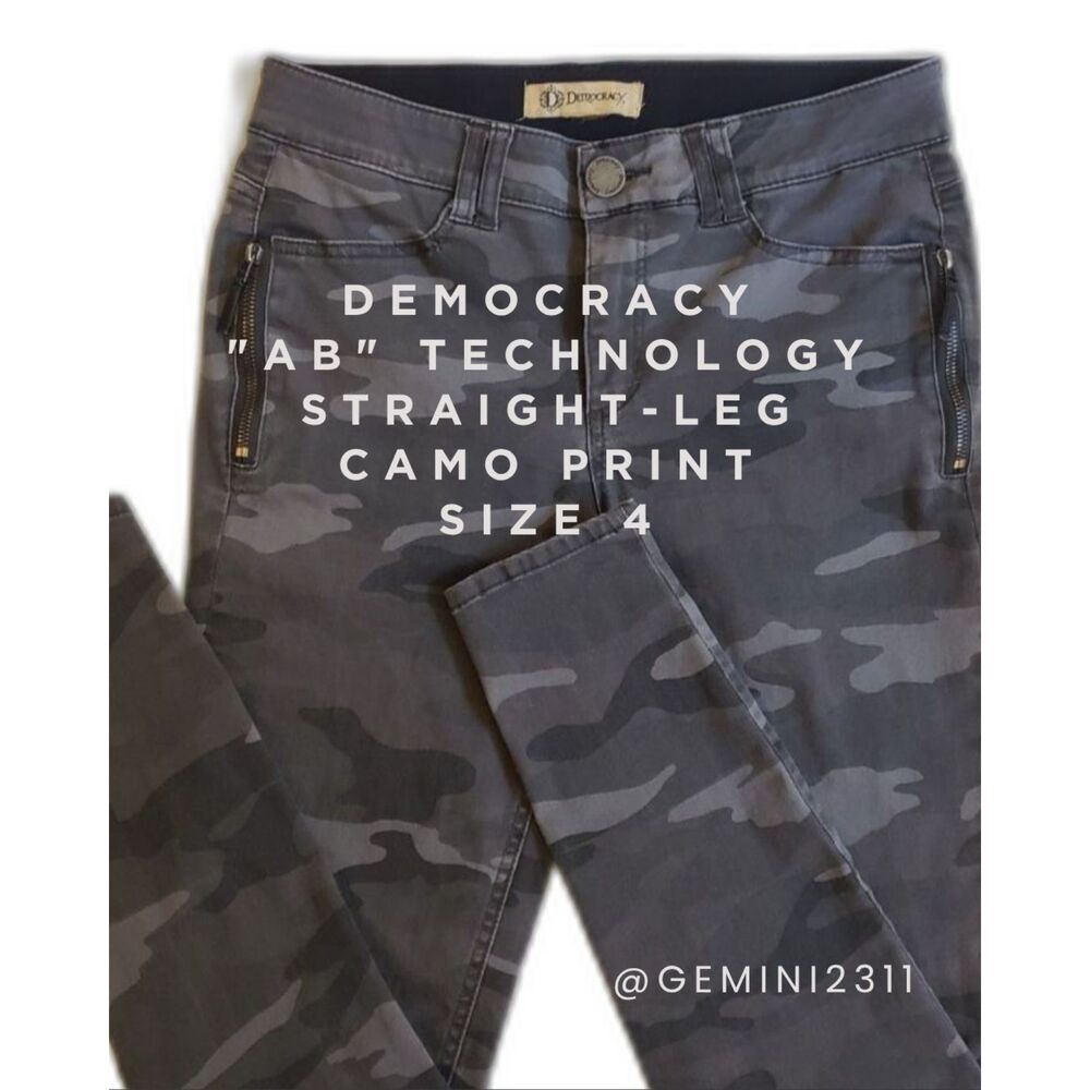 Democracy - "Ab" Technology - Straight-Leg Pants - Camo Print - Women Size 4 - Picture 1 of 8